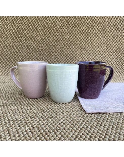 Lot de 6 mugs Terra en céramique roses - 8,3×10 cm
