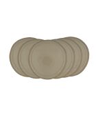 Juego de 6 platos Dune grandes de cerámica beige - D.26,8 cm