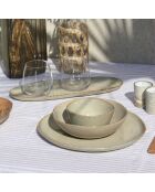 Juego de 6 platos Dune grandes de cerámica beige - D.26,8 cm