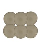 Juego de 6 platos Dune grandes de cerámica beige - D.26,8 cm