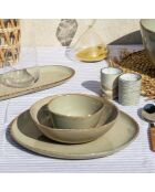 Juego de 6 platos Dune grandes de cerámica beige - D.26,8 cm