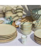 Juego de 6 platos Dune grandes de cerámica beige - D.26,8 cm