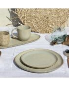 Juego de 6 platos Dune grandes de cerámica beige - D.26,8 cm