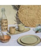 Juego de 6 platos Dune grandes de cerámica beige - D.26,8 cm