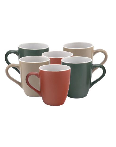 Set di 6 tazze in porcellana Hanae rosa/beige/verde - 12x8,3x10 cm