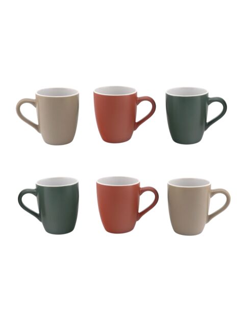 Set di 6 tazze in porcellana Hanae rosa/beige/verde - 12x8,3x10 cm