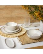Set da tavola in cotone ceramico bianco 32 pezzi