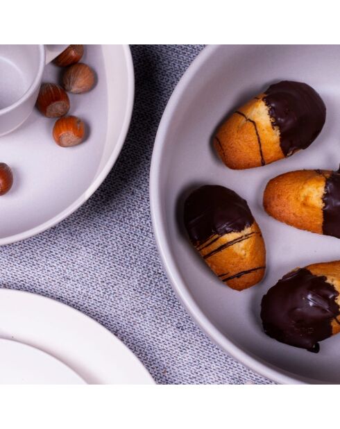 Juego de 6 cuencos medianos Terre de Sienne de cerámica gris/blanca, 14,2 × 6,5 cm