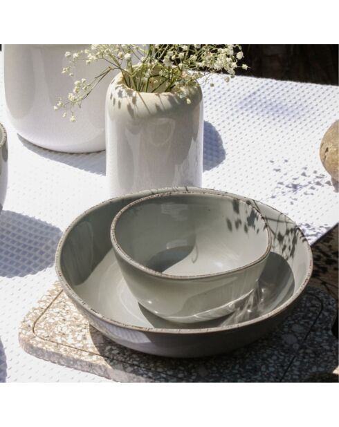 Set aus 6 grauen Galet-Suppentellern aus Keramik, 18,8 x 5 cm