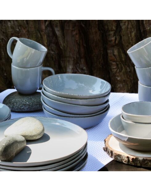 Set aus 6 grauen Galet-Suppentellern aus Keramik, 18,8 x 5 cm