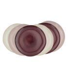 Lot de 6 grandes assiettes Terra en céramique roses - D.26 cm