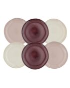 Lot de 6 grandes assiettes Terra en céramique roses - D.26 cm