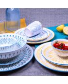 Lot de 6 assiettes à dessert Kyoto en porcelaine multicolores - 20,3x2 cm