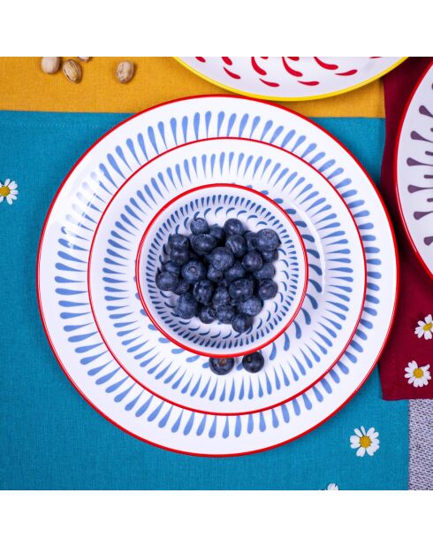 Lot de 6 assiettes à dessert Kyoto en porcelaine multicolores - 20,3x2 cm