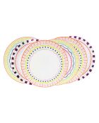 Set mit 6 großen Tellern Relax Sun aus mehrfarbigem Porzellan - D.27 cm