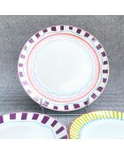 Set mit 6 großen Tellern Relax Sun aus mehrfarbigem Porzellan - D.27 cm
