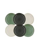 Set mit 6 grünen Desserttellern aus Keramik von Mila - D.20,5 cm