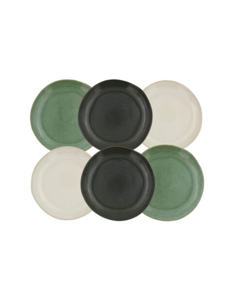 Set van 6 Mila groene keramische dessertborden - D.20,5 cm