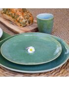 Set mit 6 grünen Desserttellern aus Keramik von Mila - D.20,5 cm