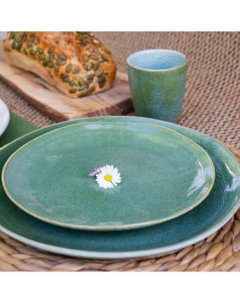 Set van 6 Mila groene keramische dessertborden - D.20,5 cm