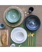 Set mit 6 grünen Desserttellern aus Keramik von Mila - D.20,5 cm