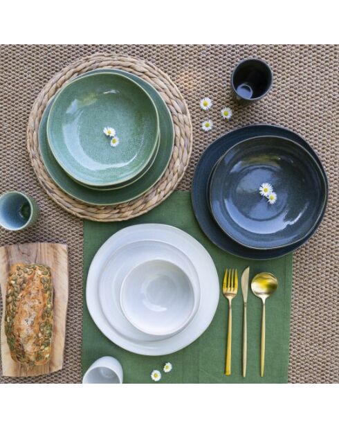 Set van 6 Mila groene keramische dessertborden - D.20,5 cm