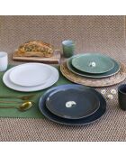 Set mit 6 grünen Desserttellern aus Keramik von Mila - D.20,5 cm