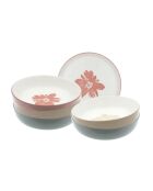 Set mit 6 Hanae Suppentellern aus rosa/beige/grünem Porzellan - 20x5 cm