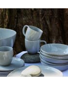 Set di 6 tazze in ceramica grigia con ciottoli - 12,5x9 cm