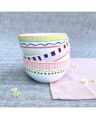 Lot de 6 bols Relax sun en porcelaine multicolores - 14×7cm