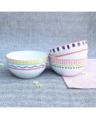 Lot de 6 bols Relax sun en porcelaine multicolores - 14×7cm