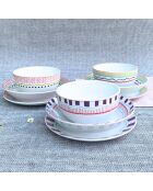 Lot de 6 bols Relax sun en porcelaine multicolores - 14×7cm