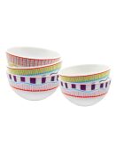 Lot de 6 bols Relax sun en porcelaine multicolores - 14×7cm