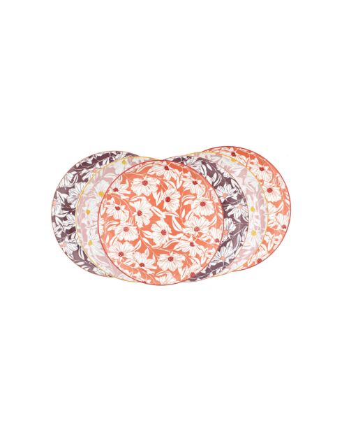 Lot de 6 petites assiettes Ophelia en porcelaine roses - D.26 cm