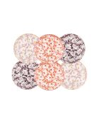 Lot de 6 petites assiettes Ophelia en porcelaine roses - D.26 cm