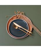 Set mit 6 kleinen Desserttellern Coralia aus orange/grünem Porzellan, D.20,5 cm