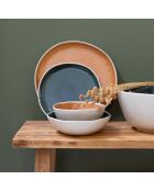 Set mit 6 kleinen Desserttellern Coralia aus orange/grünem Porzellan, D.20,5 cm