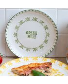 Trattoria Dessertteller aus grünem, lila/blauem Porzellan, Durchmesser 20,5 cm, 6 Stück