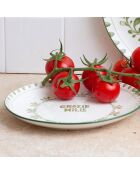 Trattoria Dessertteller aus grünem, lila/blauem Porzellan, Durchmesser 20,5 cm, 6 Stück