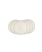 Set van 6 kleine witte keramische katoenen borden - D.20,3 cm