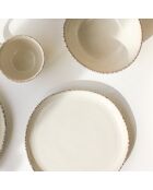 Set van 6 kleine witte keramische katoenen borden - D.20,3 cm