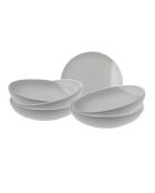 Set di 6 piatti da fondo Terre de Sienne in ceramica grigio/bianca - 22x4,7 cm