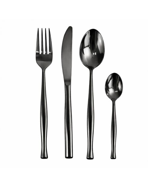 Ménagère 24 couverts Yucatan en inox noire