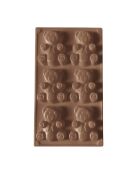 Bruine siliconen happy cake minibeervormpjes voor 6 - 26x17x1,8 cm