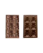 Bruine siliconen happy cake minibeervormpjes voor 6 - 26x17x1,8 cm