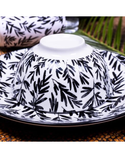 Set Savana in porcellana nera da 18 pezzi