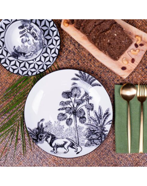 Set Savana in porcellana nera da 18 pezzi