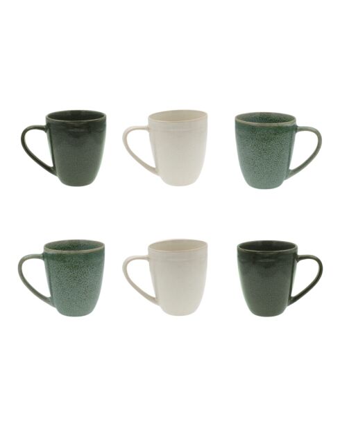 Lot de 6 mugs Mila en céramique verts - 8,3×10cm
