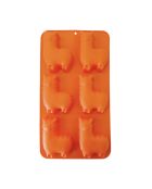 Molde Happy Cake 6 minillamas de silicona naranja, 30 x 16,5 x 3 cm