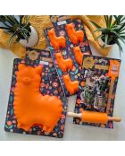 Molde Happy Cake 6 minillamas de silicona naranja, 30 x 16,5 x 3 cm